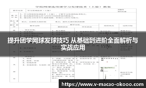 提升团学网球发球技巧 从基础到进阶全面解析与实战应用