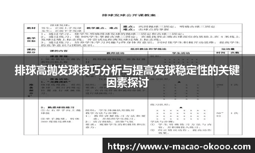 排球高抛发球技巧分析与提高发球稳定性的关键因素探讨